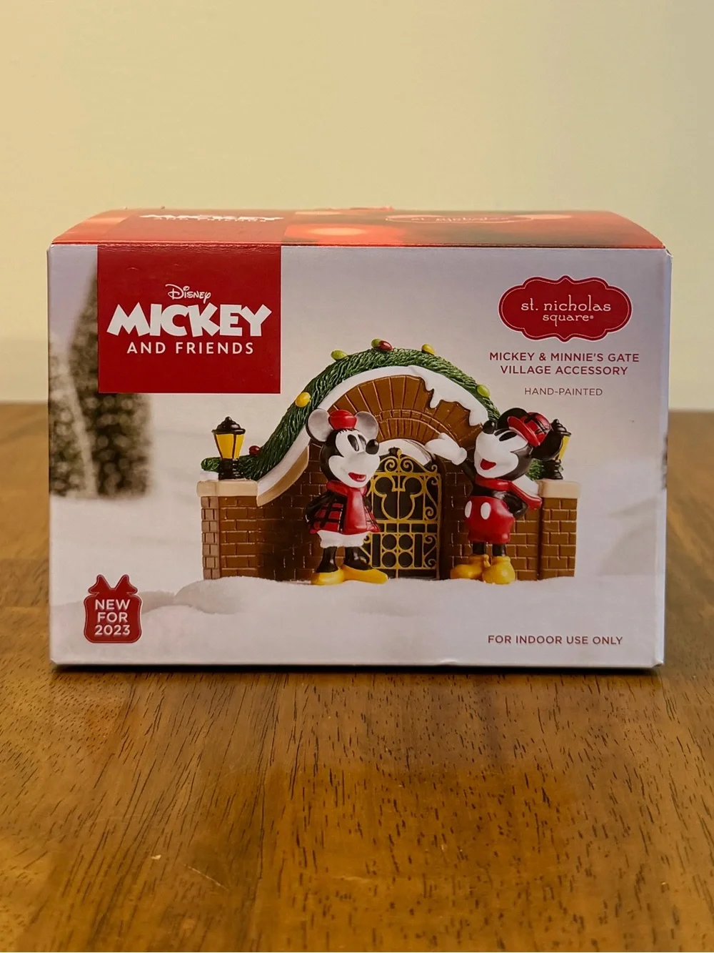 St Nicholas Square Disney Mickey Minnie Gate Christmas Village 2023 NIB